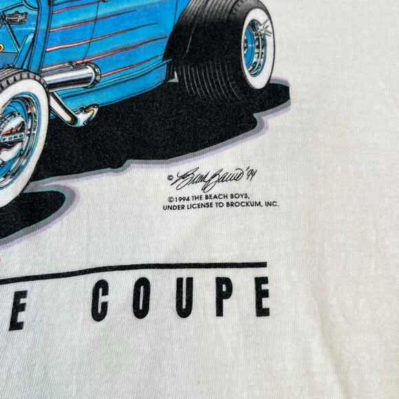 Vintage Brockum The Beach Boys 1994 Little Deuce Coupe T-Shirt Size XL White - Picture 11 of 12